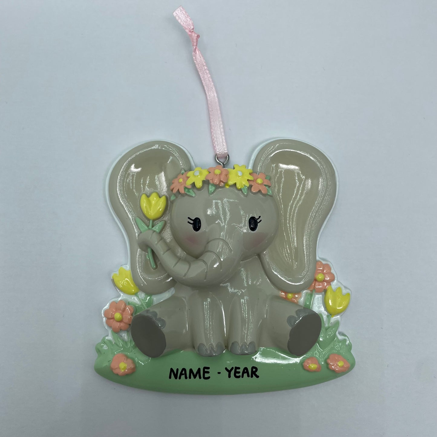 Baby Elephant Ornament for Baby Boy or Baby Girl - Handwritten Personalized