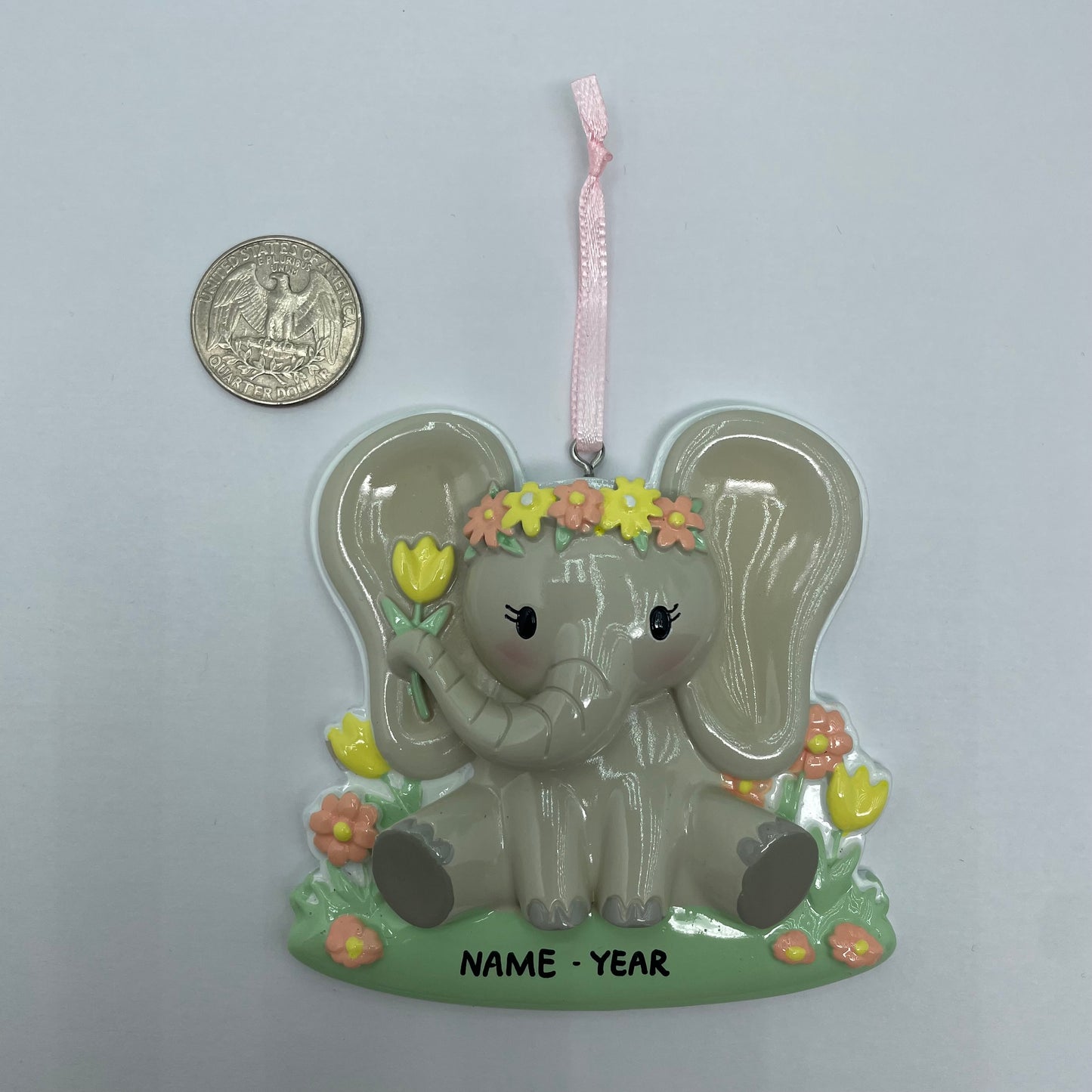 Baby Elephant Ornament for Baby Boy or Baby Girl - Handwritten Personalized