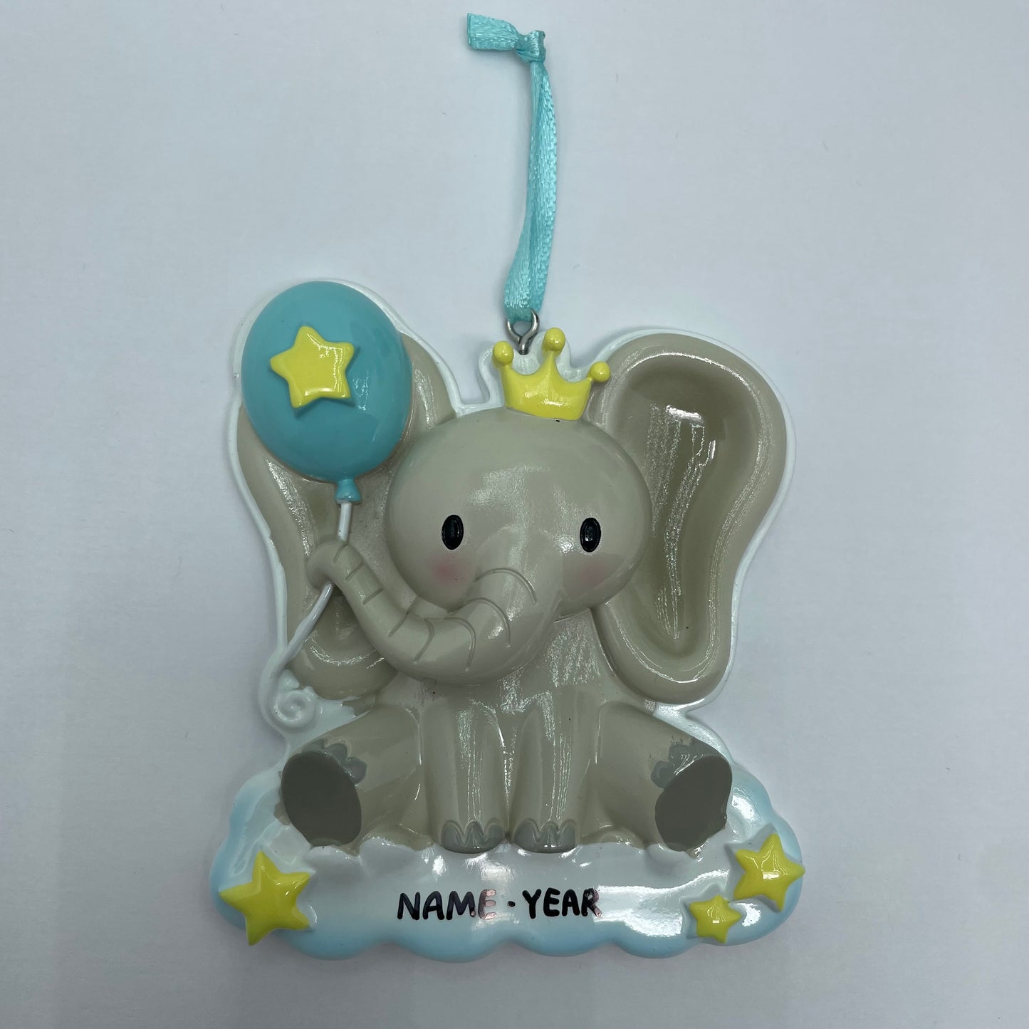 Baby Elephant Ornament for Baby Boy or Baby Girl - Handwritten Personalized